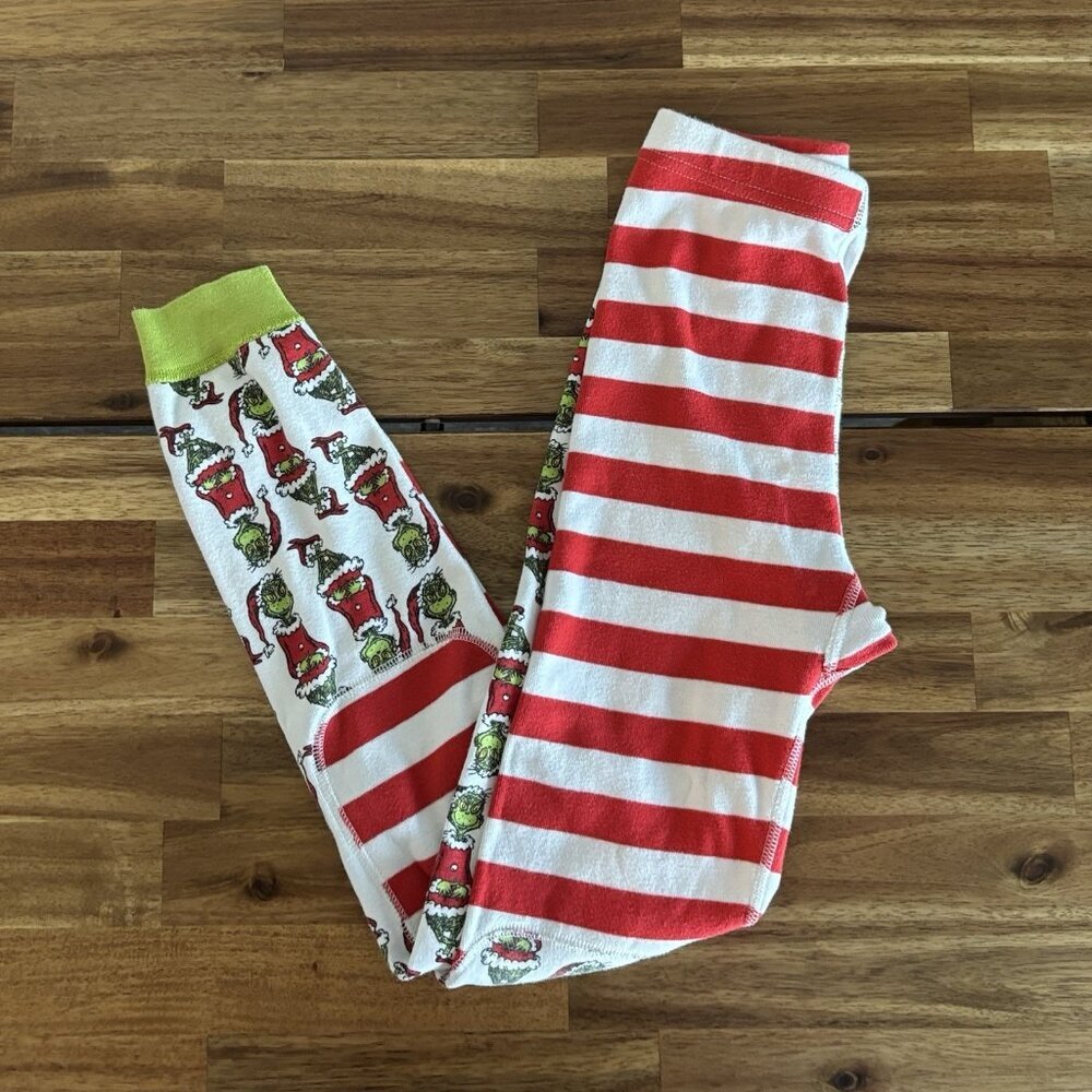 Hanna Andersson Grinch Pajama Pants ONLY Stripes SIZE 8 Holiday Christmas